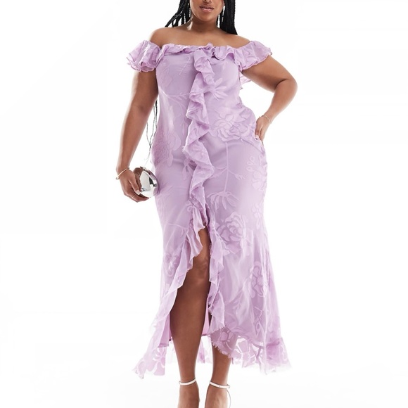 ASOS Curve Dresses & Skirts - ASOS Curve Lilac Ruffle Maxi Dress